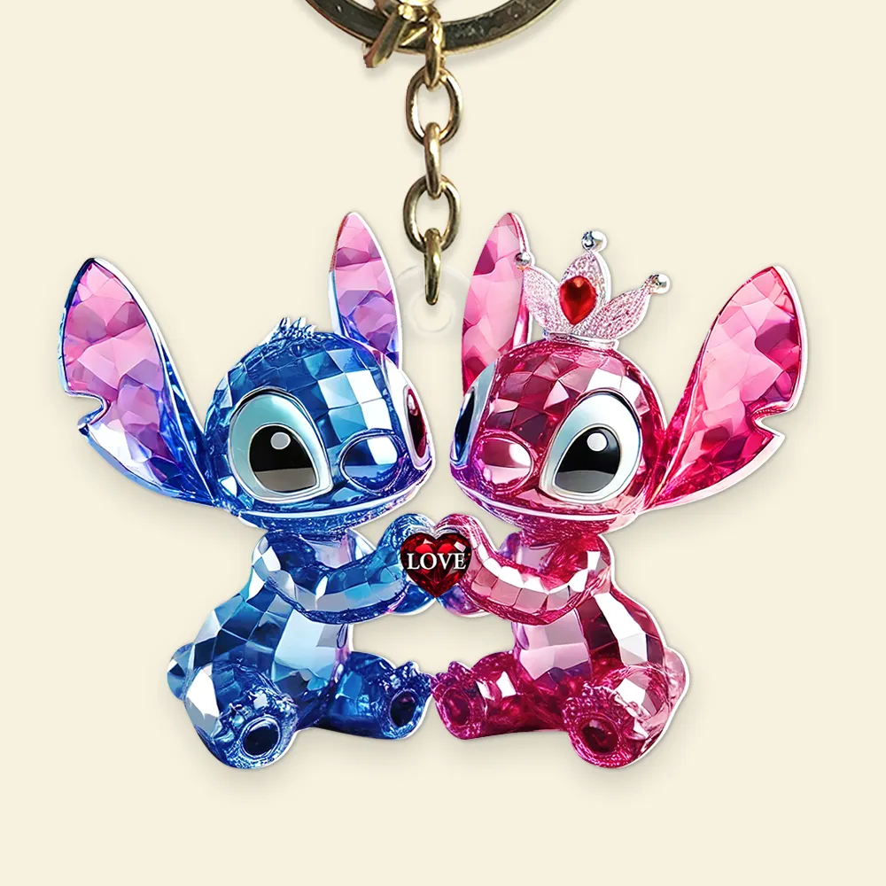 Blue Monster Couple Acrylic Keychain - Personalized Gifts For Couples 05TGPU280525