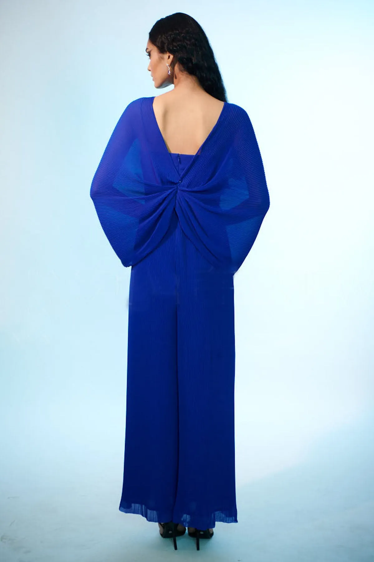 Blue Sequins Floral Jumpsuit