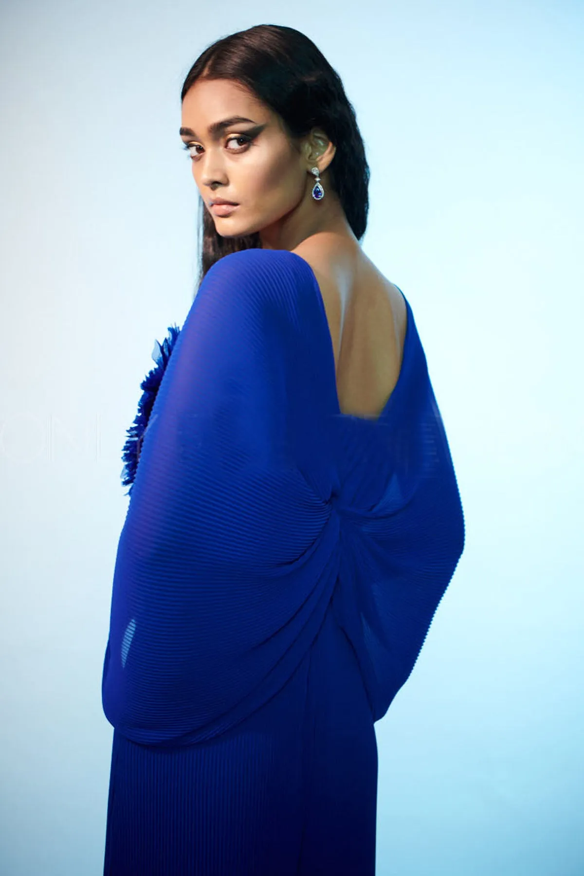 Blue Sequins Floral Jumpsuit
