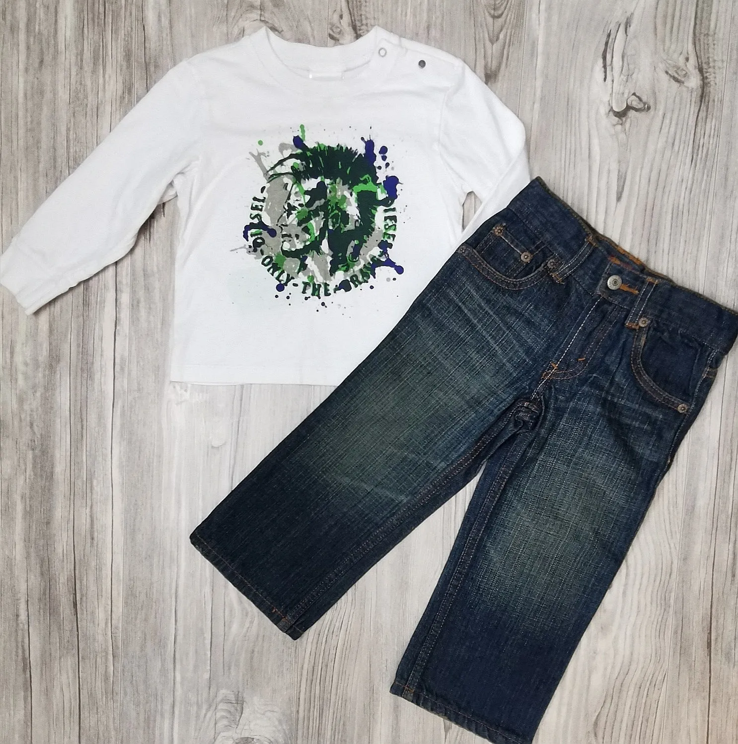 BOY SIZE 2 YEARS - DIESEL & LEVI'S, 2 Piece Mix N Match Outfit EUC / NWOT B7 