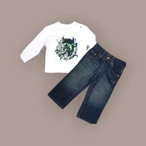 BOY SIZE 2 YEARS - DIESEL & LEVI'S, 2 Piece Mix N Match Outfit EUC / NWOT B7 