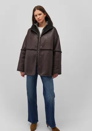 Brown Faux Leather Jacket