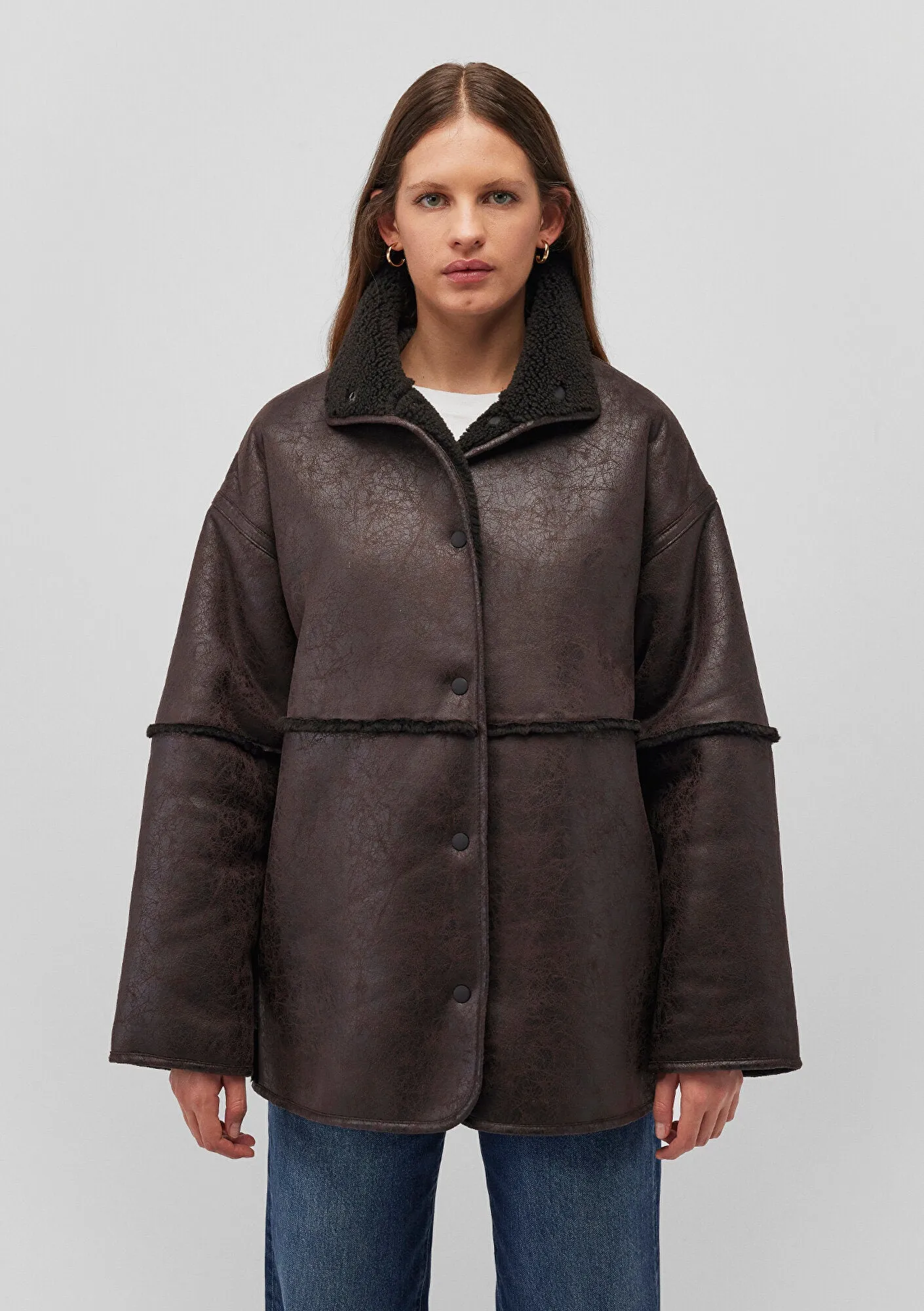 Brown Faux Leather Jacket