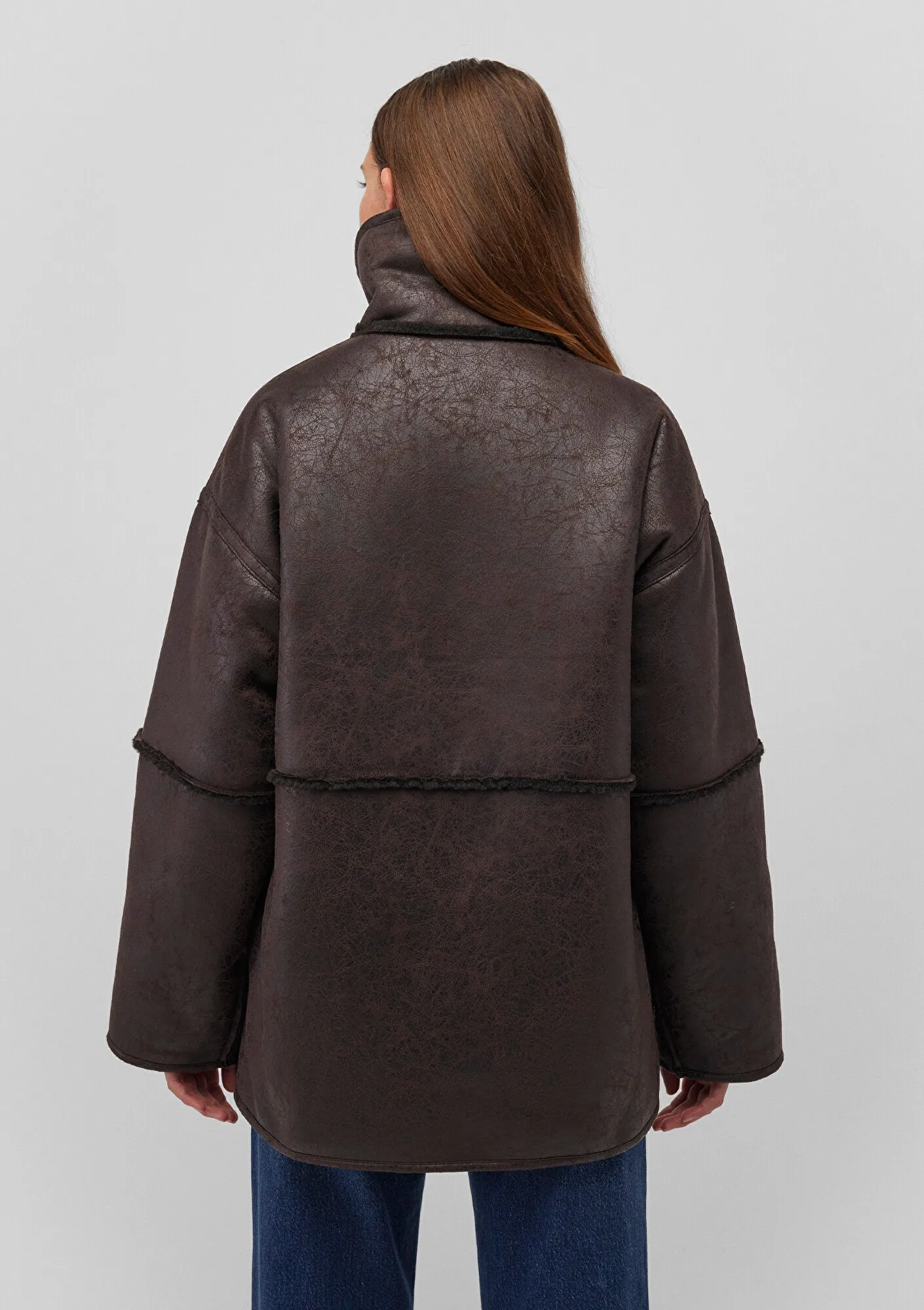 Brown Faux Leather Jacket