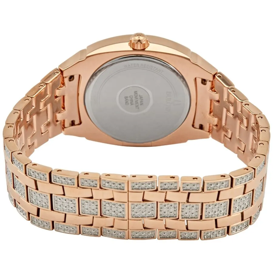 Bulova Quartz Crystal Pave Dial Men's Watch 98B324