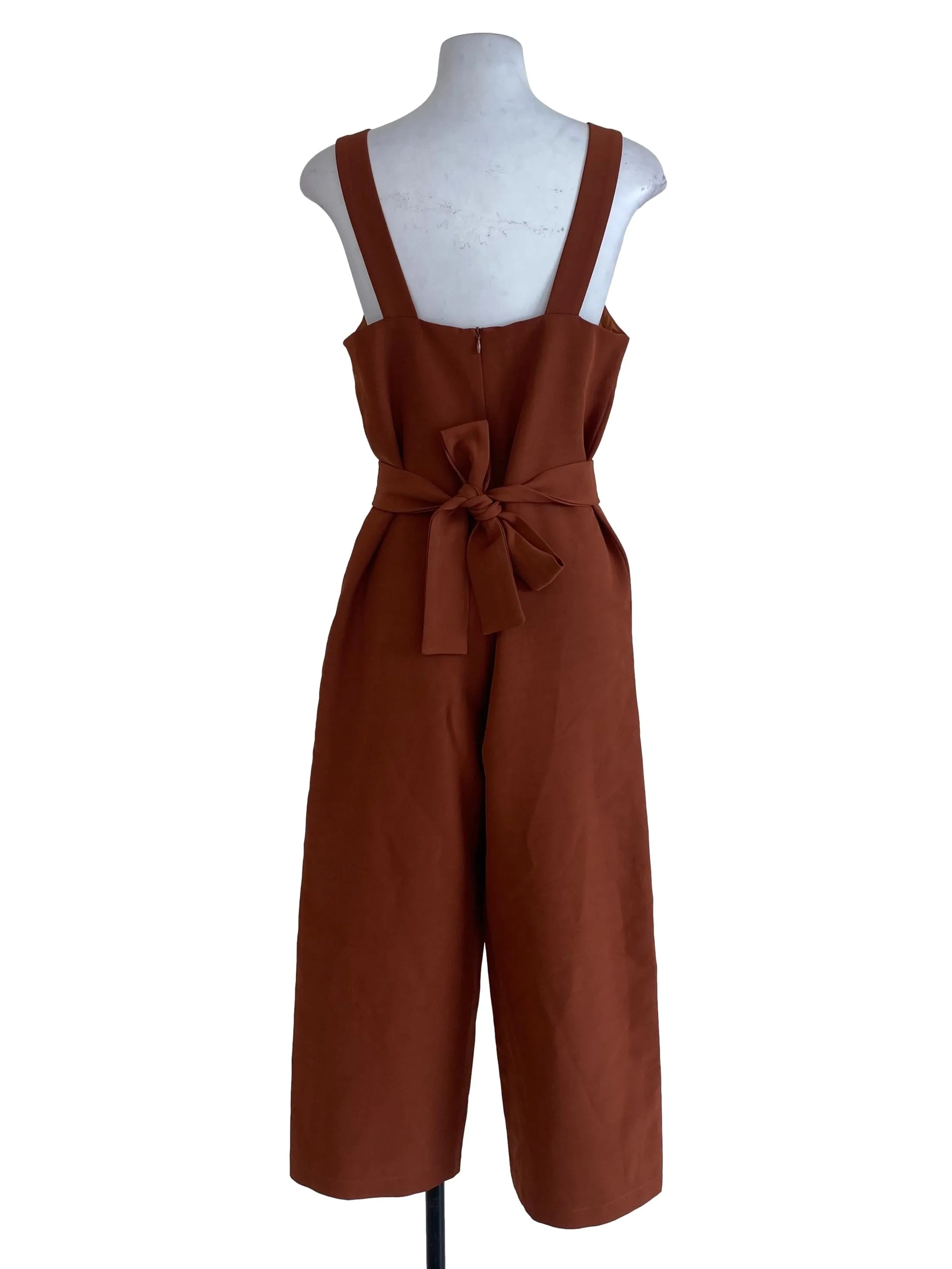 Burnt Brown Plain Jumpsuit