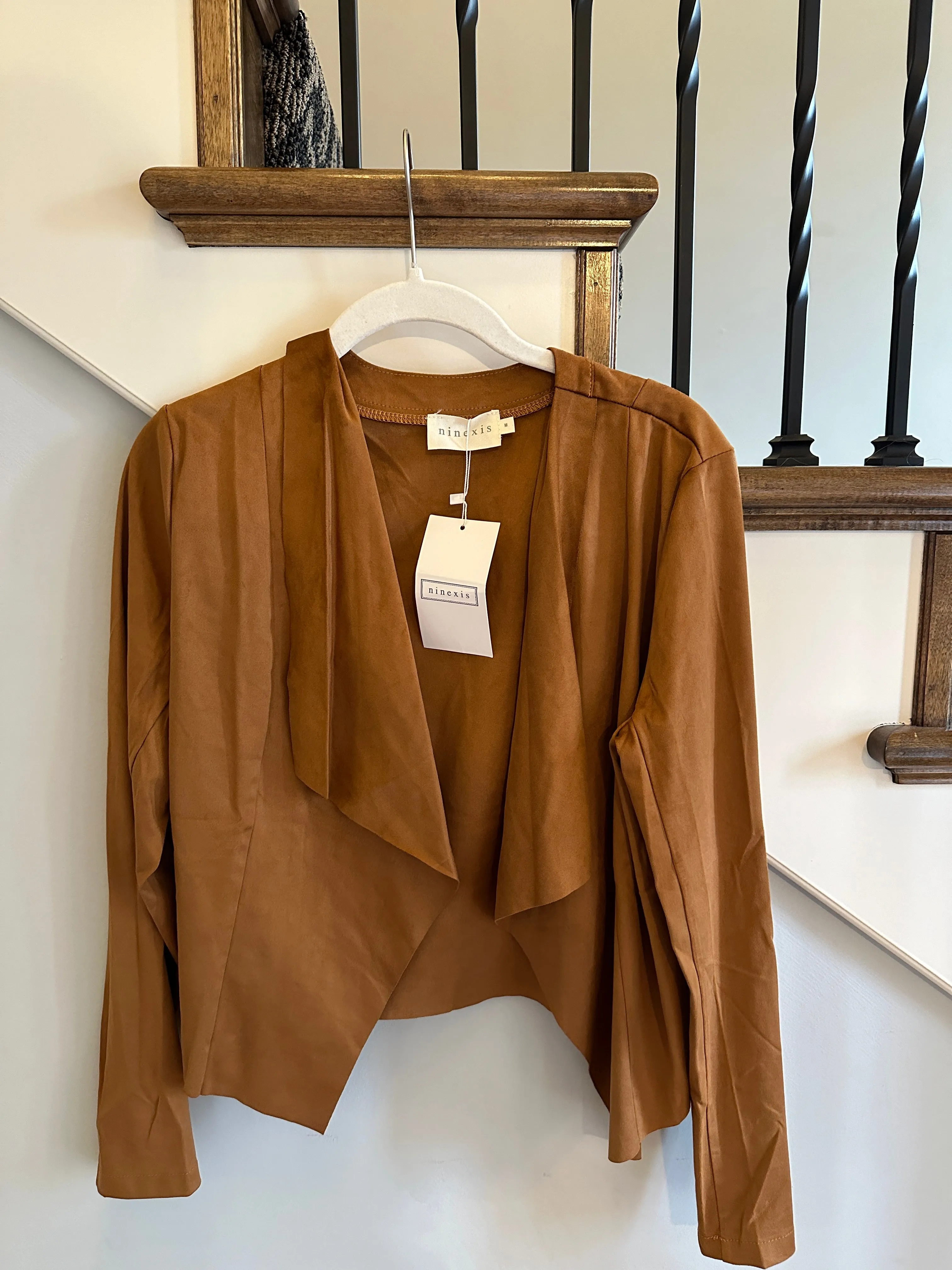 Camel Faux Suede Jackets