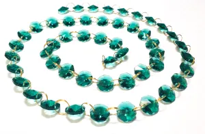 Caribbean Teal Green Meter Chandelier Crystals Garland - Ring Connectors