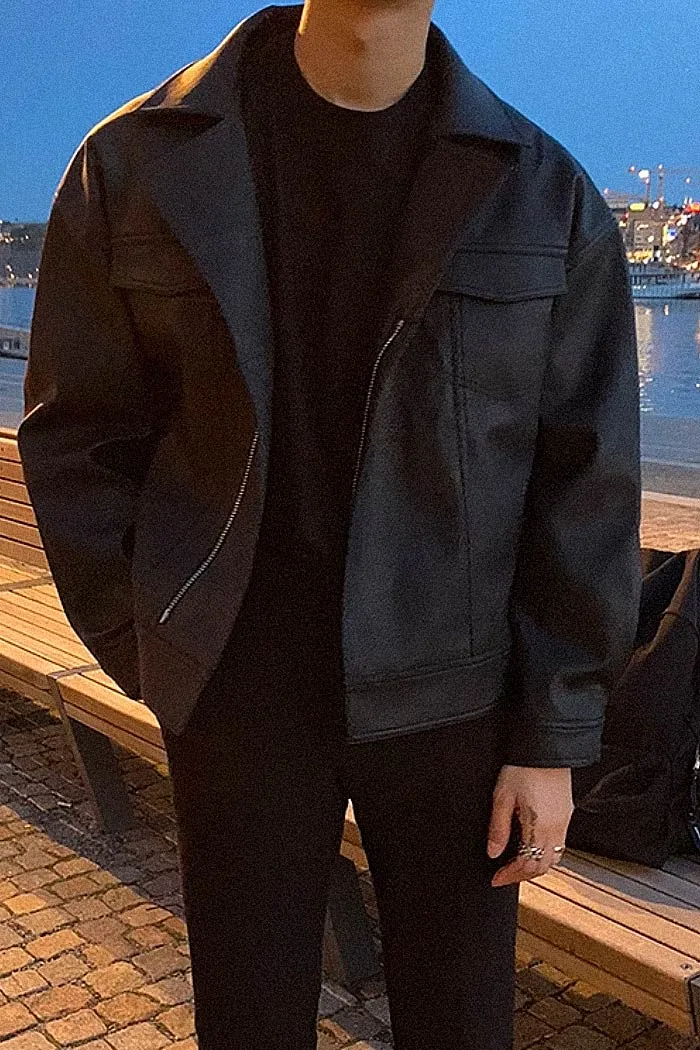 Casual Motorcycle Suit Leather Jacket