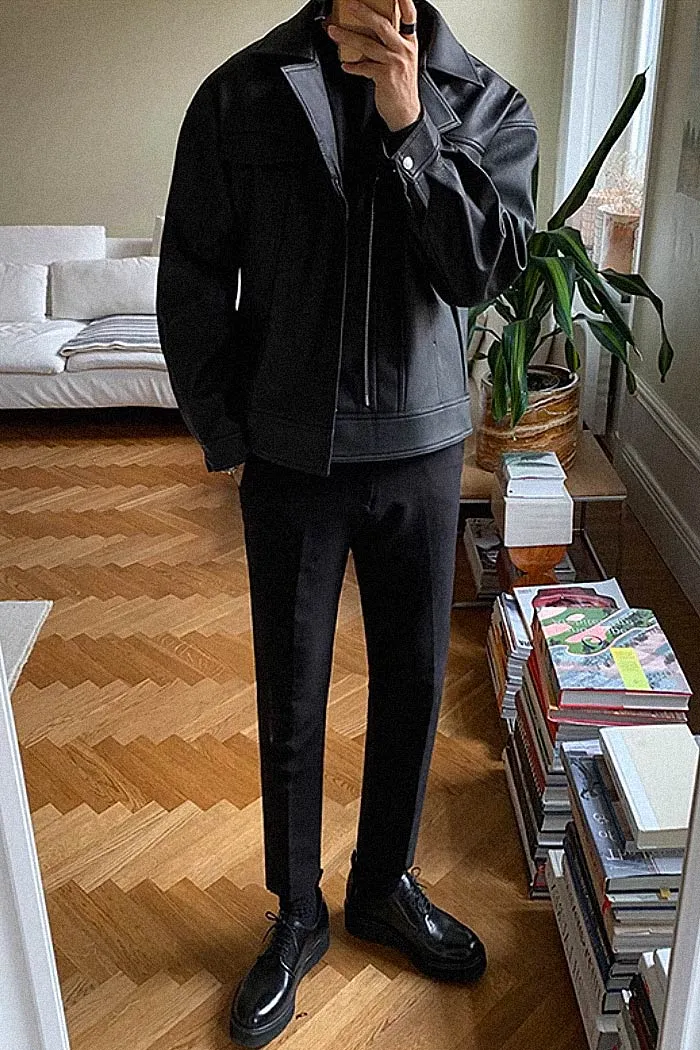 Casual Motorcycle Suit Leather Jacket