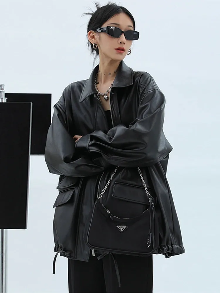 Casual Waterproof Soft Leather Jacket