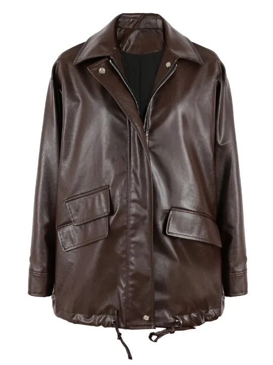 Casual Waterproof Soft Leather Jacket