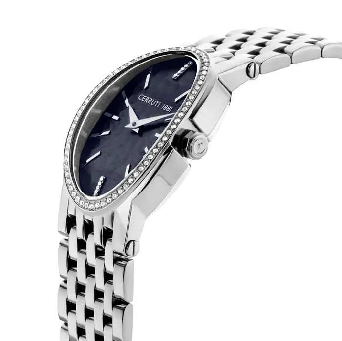Cerruti 1881 Norcia Ladies Blue Dial Stainless Steel Watch