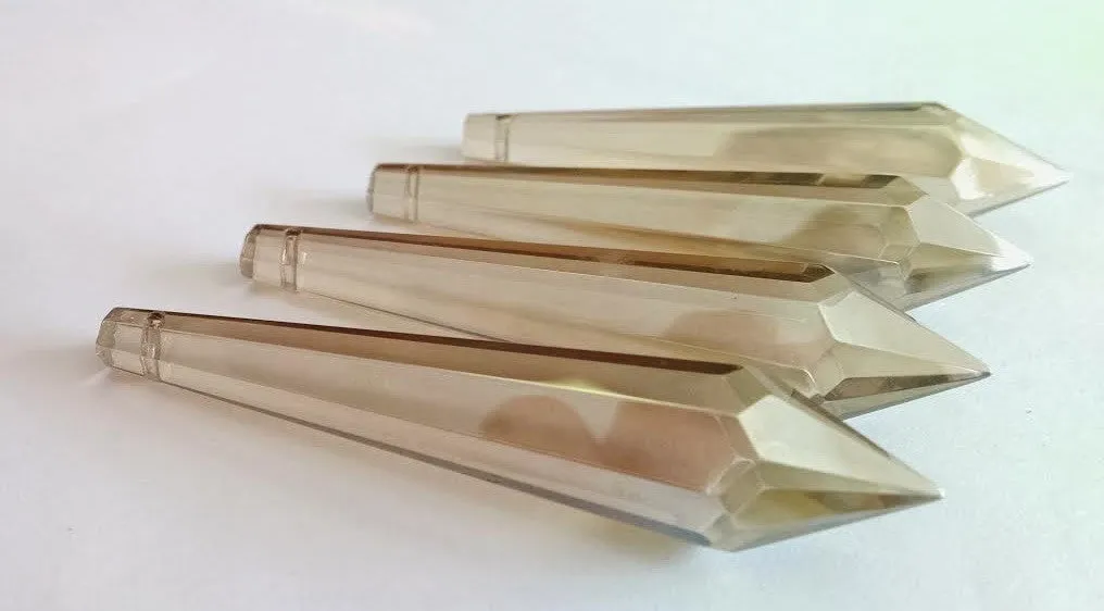 Champagne Icicle Chandelier Crystals, U-drop Pendant Pack of 5