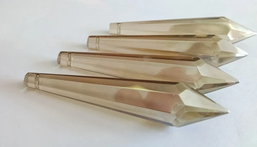 Champagne Icicle Chandelier Crystals, U-drop Pendant Pack of 5