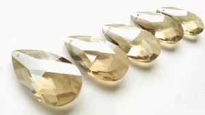 Champagne Teardrop Chandelier Crystals, Faceted Pendant