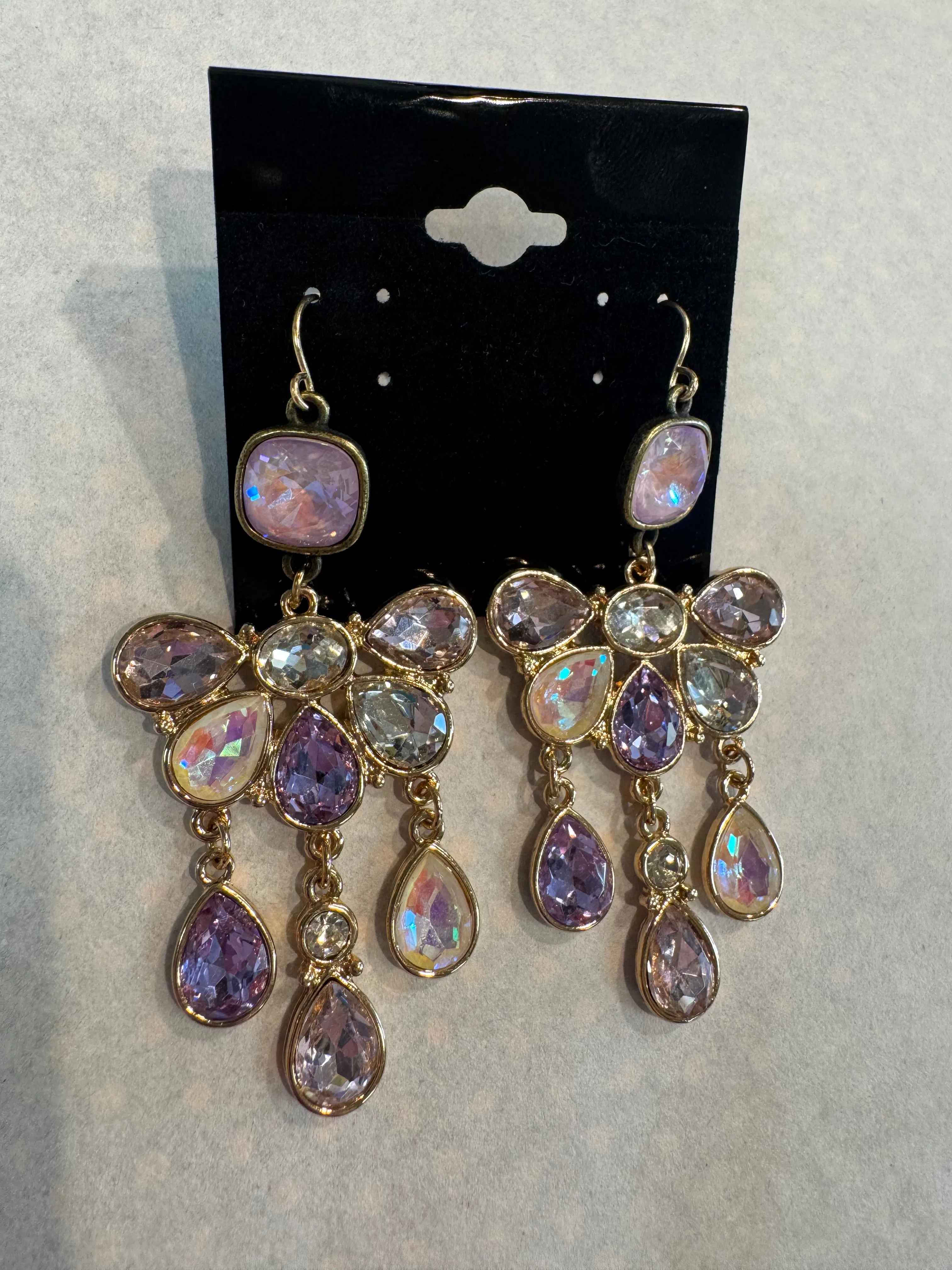 Chandelier Purple Earrings