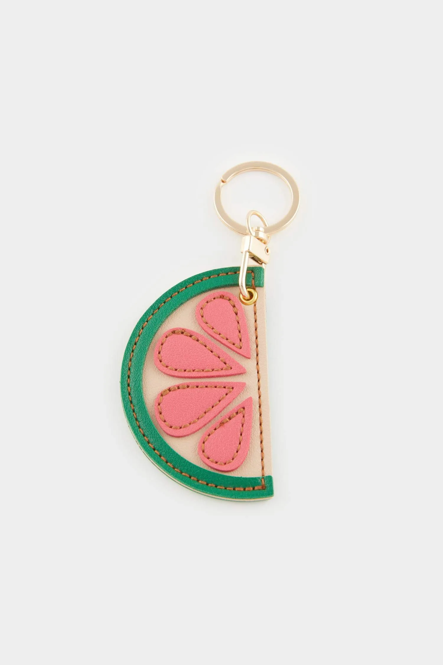 Charm Keychain With Pink Lemon Motif