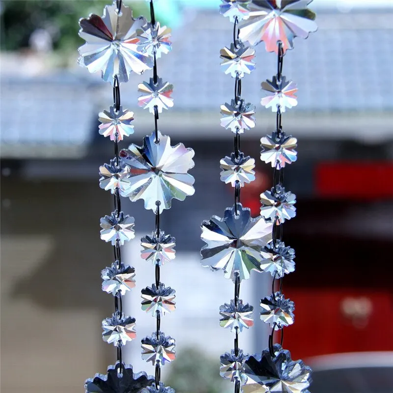 Clear Crystal Snowflake Garland, Chandelier Crystals Chains