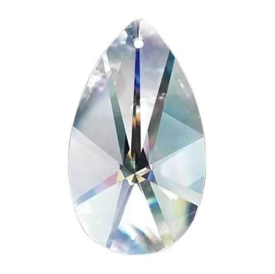 Clear European Cut Teardop Chandelier Crystals, Asfour Lead Crystal #873 Pack of 5