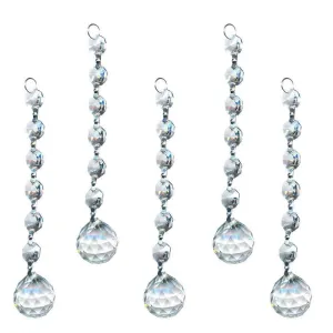 Clear Faceted Chandelier Ball Ornaments, Pack of 5