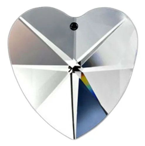 Clear Heart Shaped Chandelier Crystals, Asfour Lead Crystal Heart Pendant #870 - Pack of 5