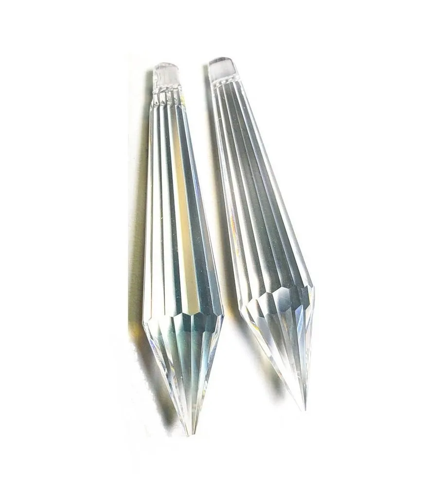 Clear Icicle Chandelier Crystals, Asfour Lead Crystal #432 Pack of 5