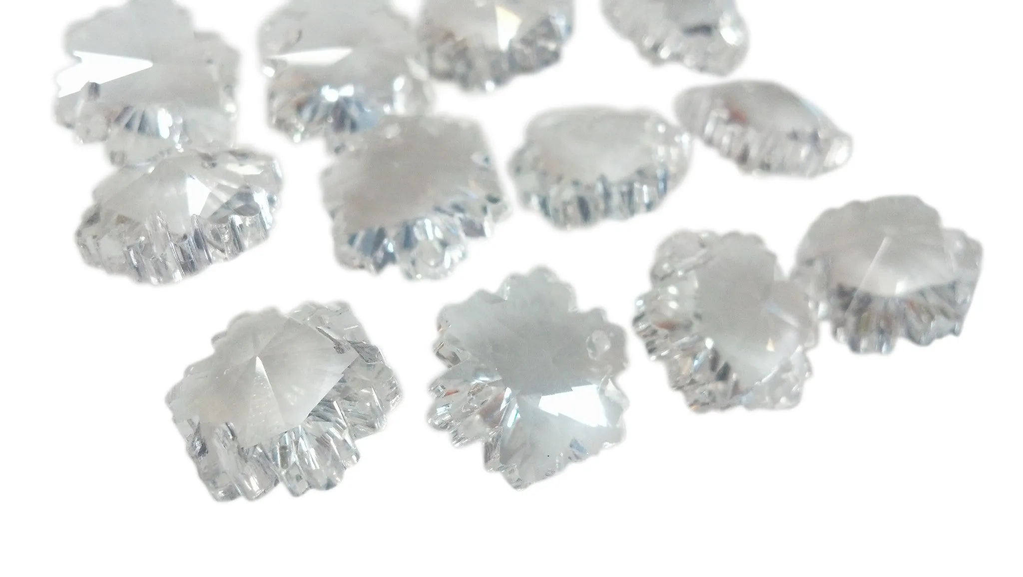Clear Snowflake 14mm Beads Chandelier Crystals Prisms