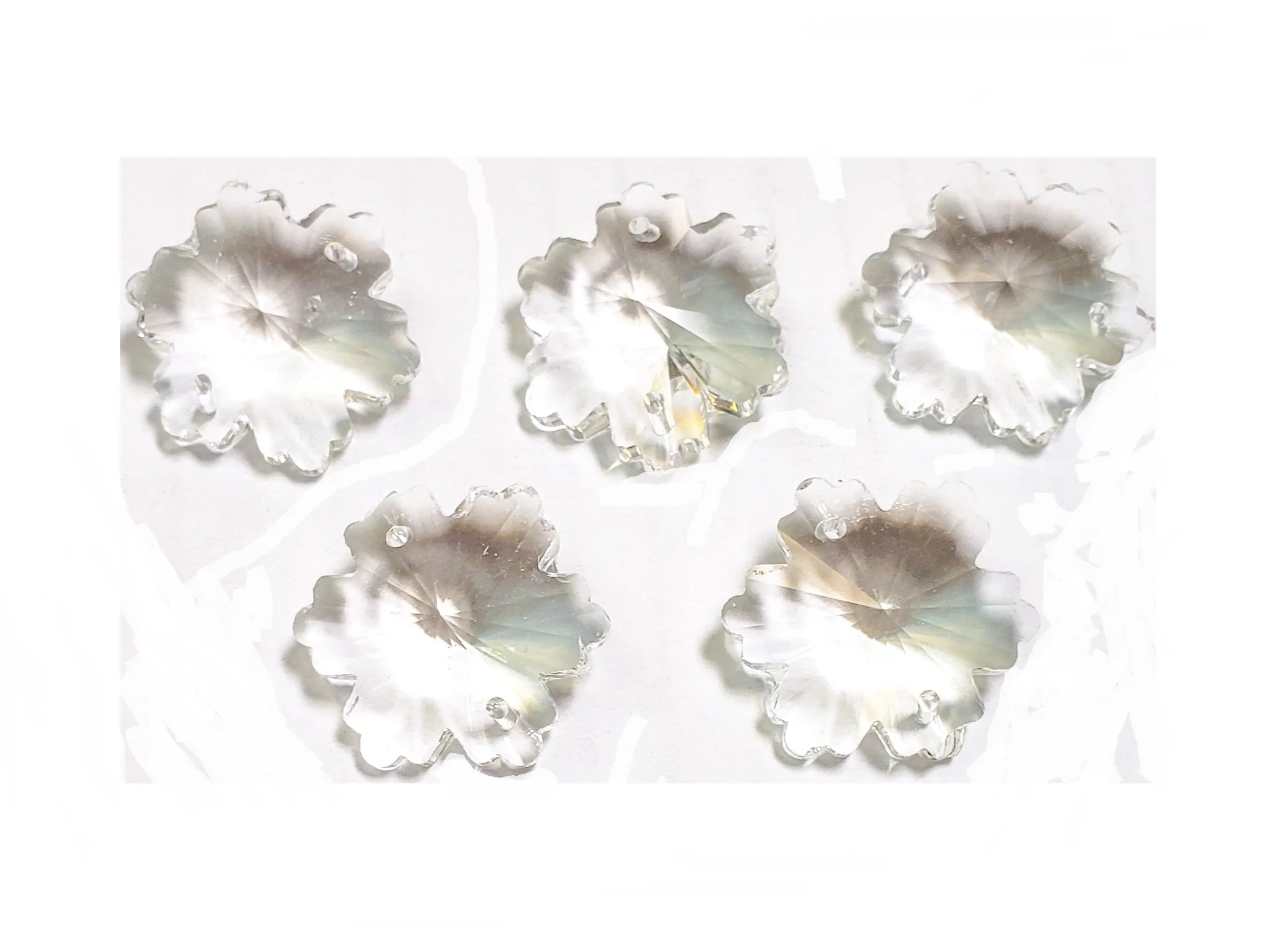 Clear Snowflake Chandelier Crystals, 30mm Beads Pack of 5
