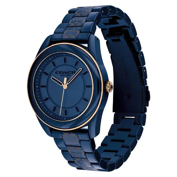 Coach Preston Blue Creamic Strap Blue Dial Quartz Watch for Ladies - 14503773