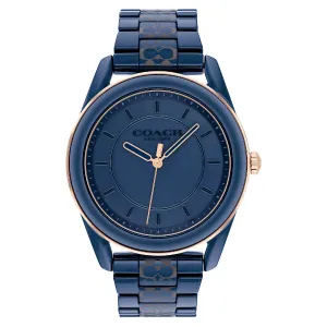 Coach Preston Blue Creamic Strap Blue Dial Quartz Watch for Ladies - 14503773