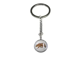 Colorful Geometric Bear Pendant Keychain