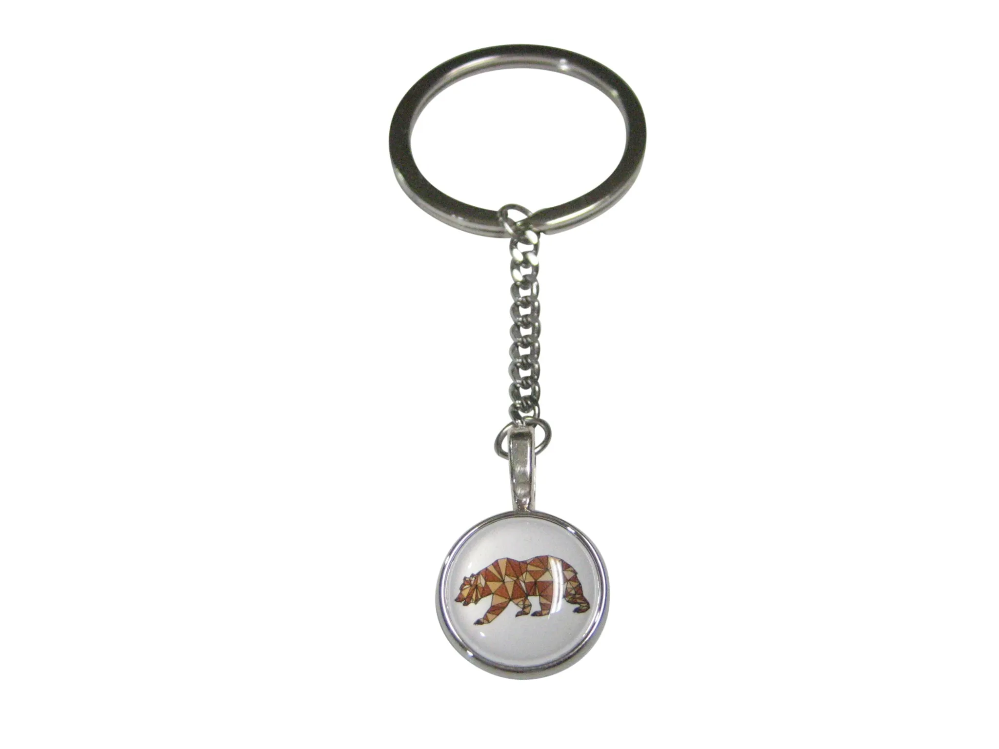 Colorful Geometric Bear Pendant Keychain