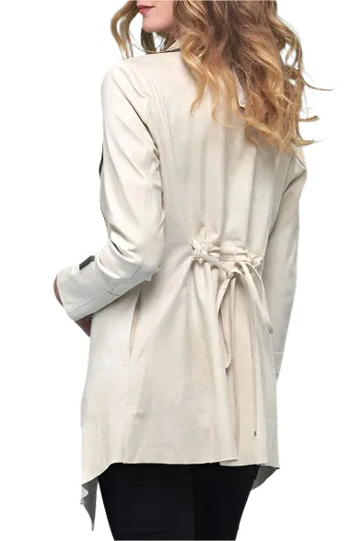 Cream Faux Leather Jacket