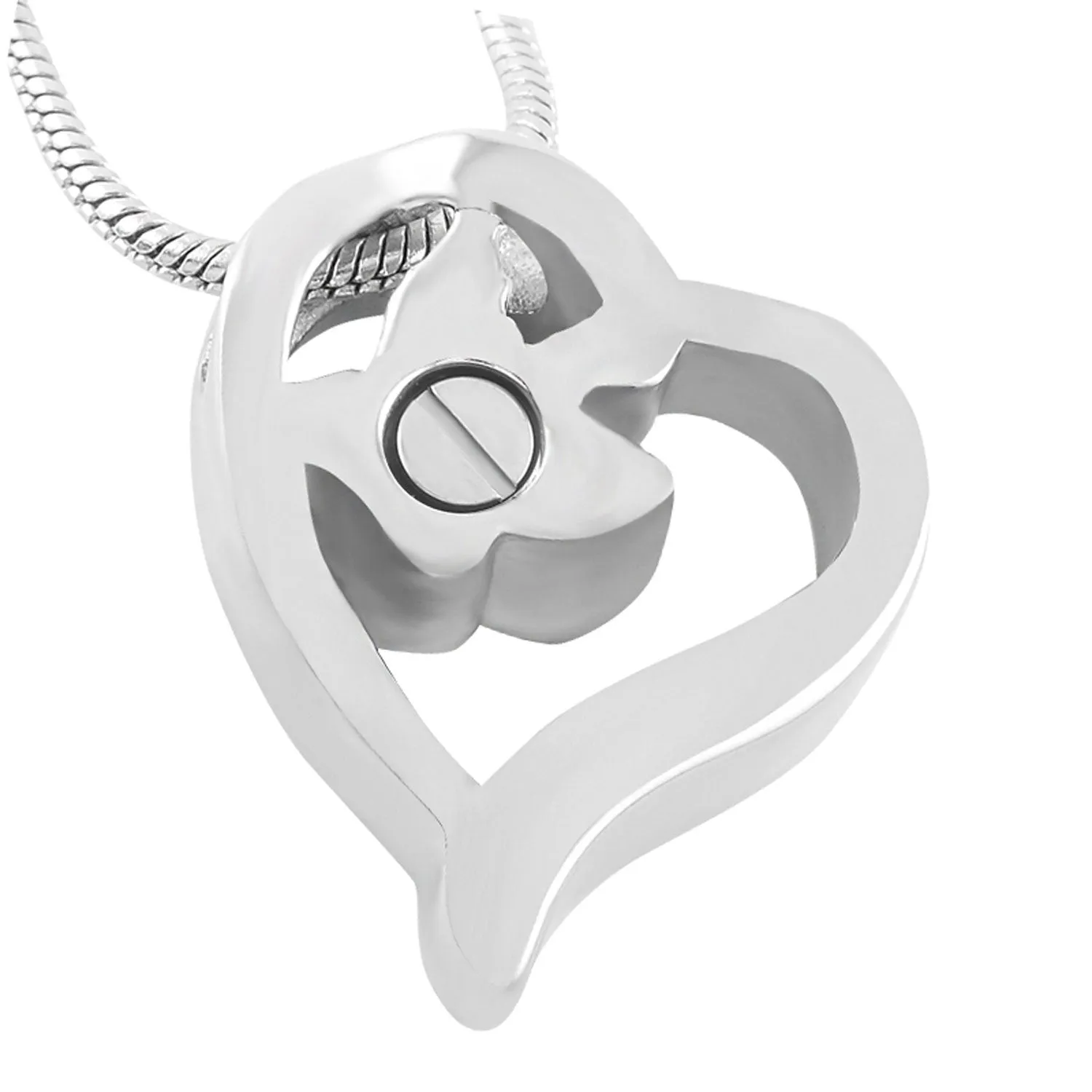 Crystal Butterfly in Heart Cremation Jewelry