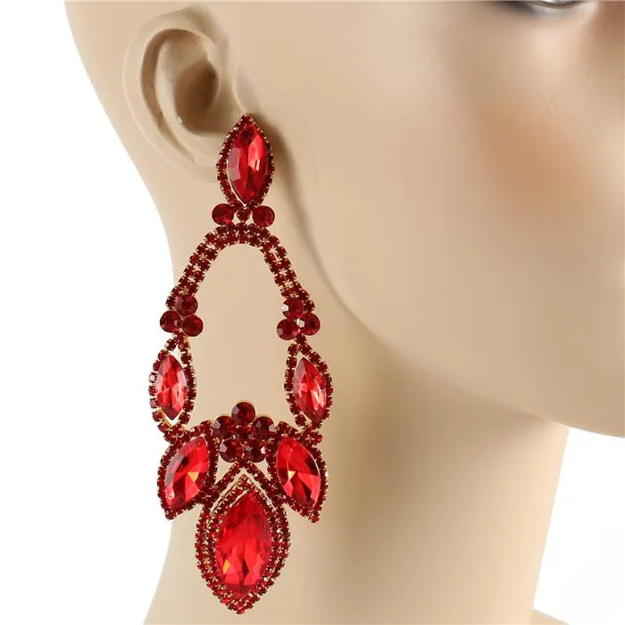 Crystal Leaves Chandelier Earring