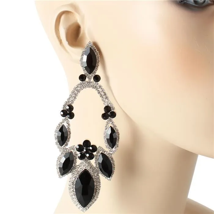 Crystal Leaves Chandelier Earring
