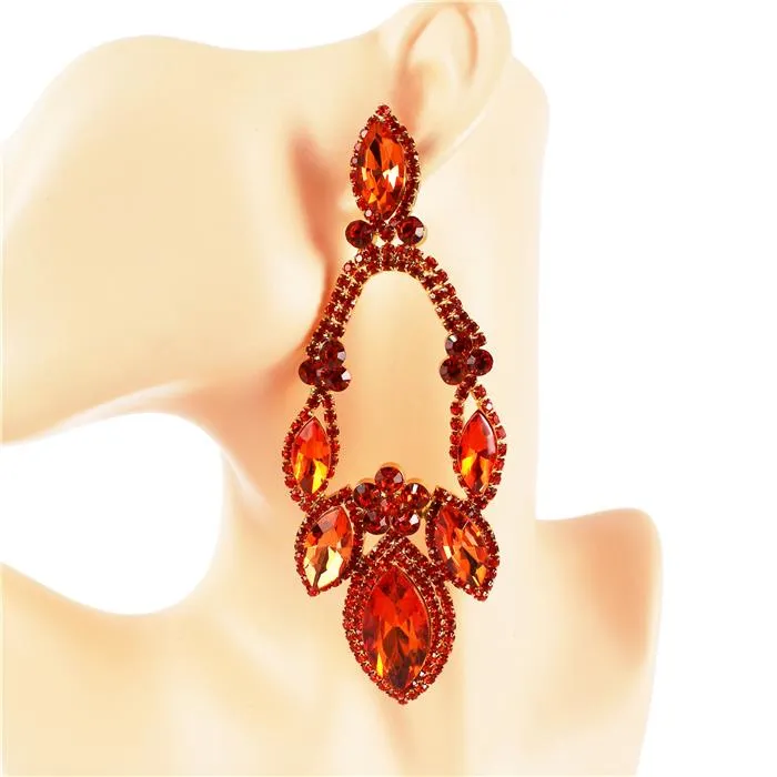 Crystal Leaves Chandelier Earring