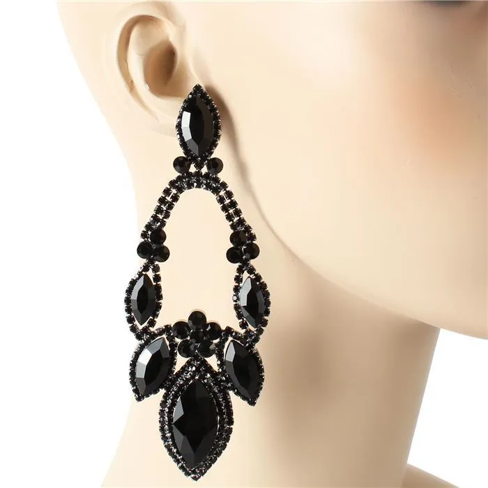 Crystal Leaves Chandelier Earring