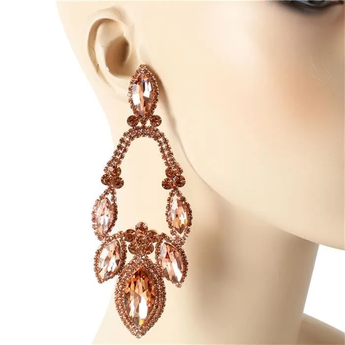 Crystal Leaves Chandelier Earring