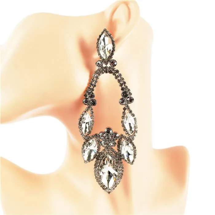 Crystal Leaves Chandelier Earring