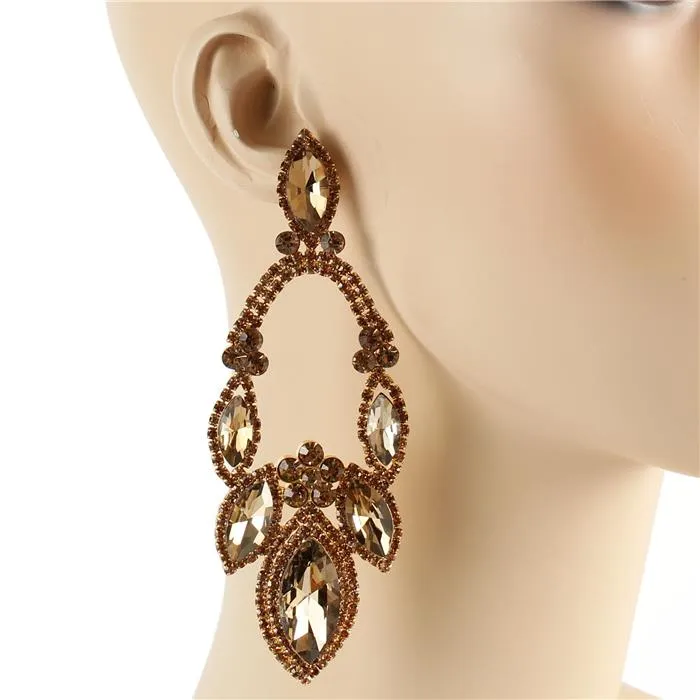 Crystal Leaves Chandelier Earring