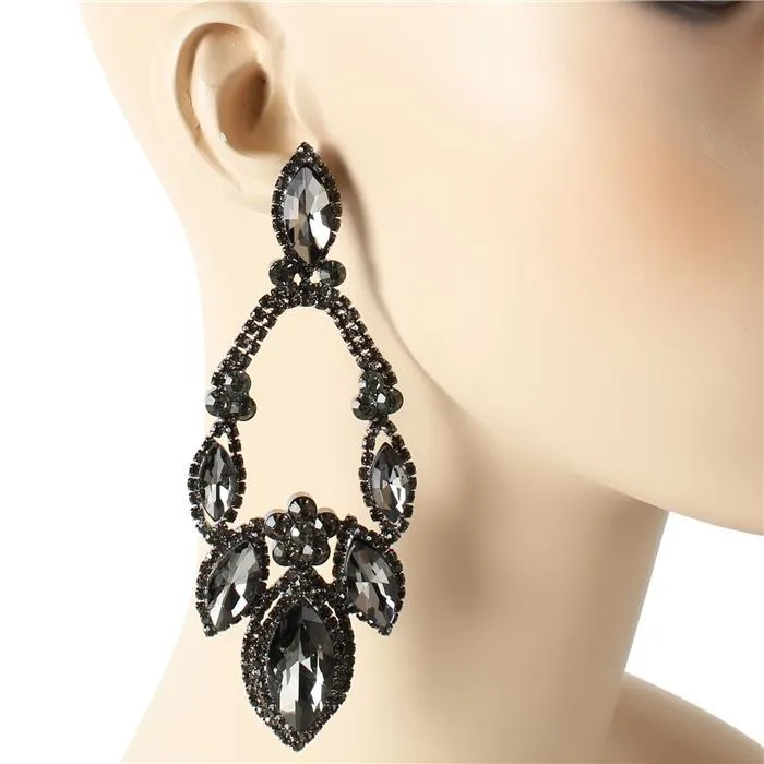 Crystal Leaves Chandelier Earring