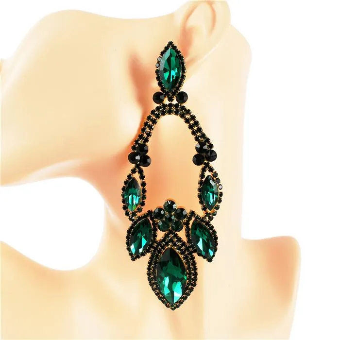 Crystal Leaves Chandelier Earring