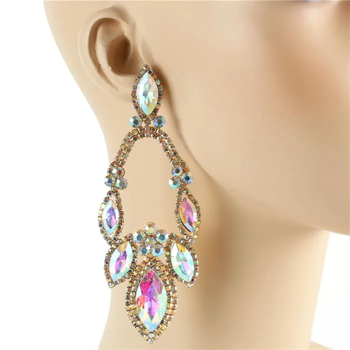 Crystal Leaves Chandelier Earring