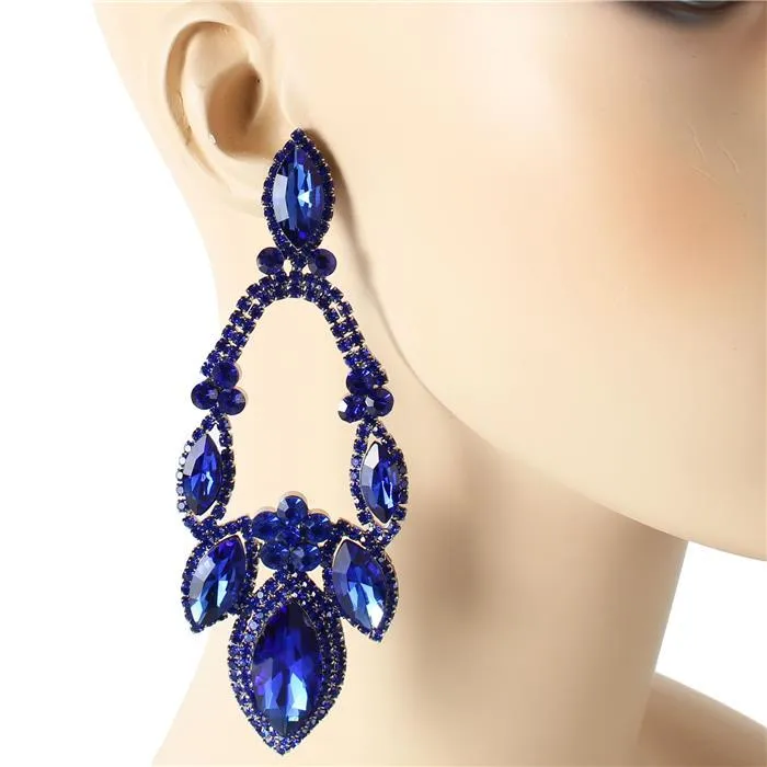Crystal Leaves Chandelier Earring