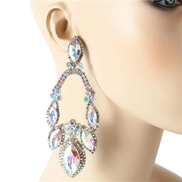 Crystal Leaves Chandelier Earring