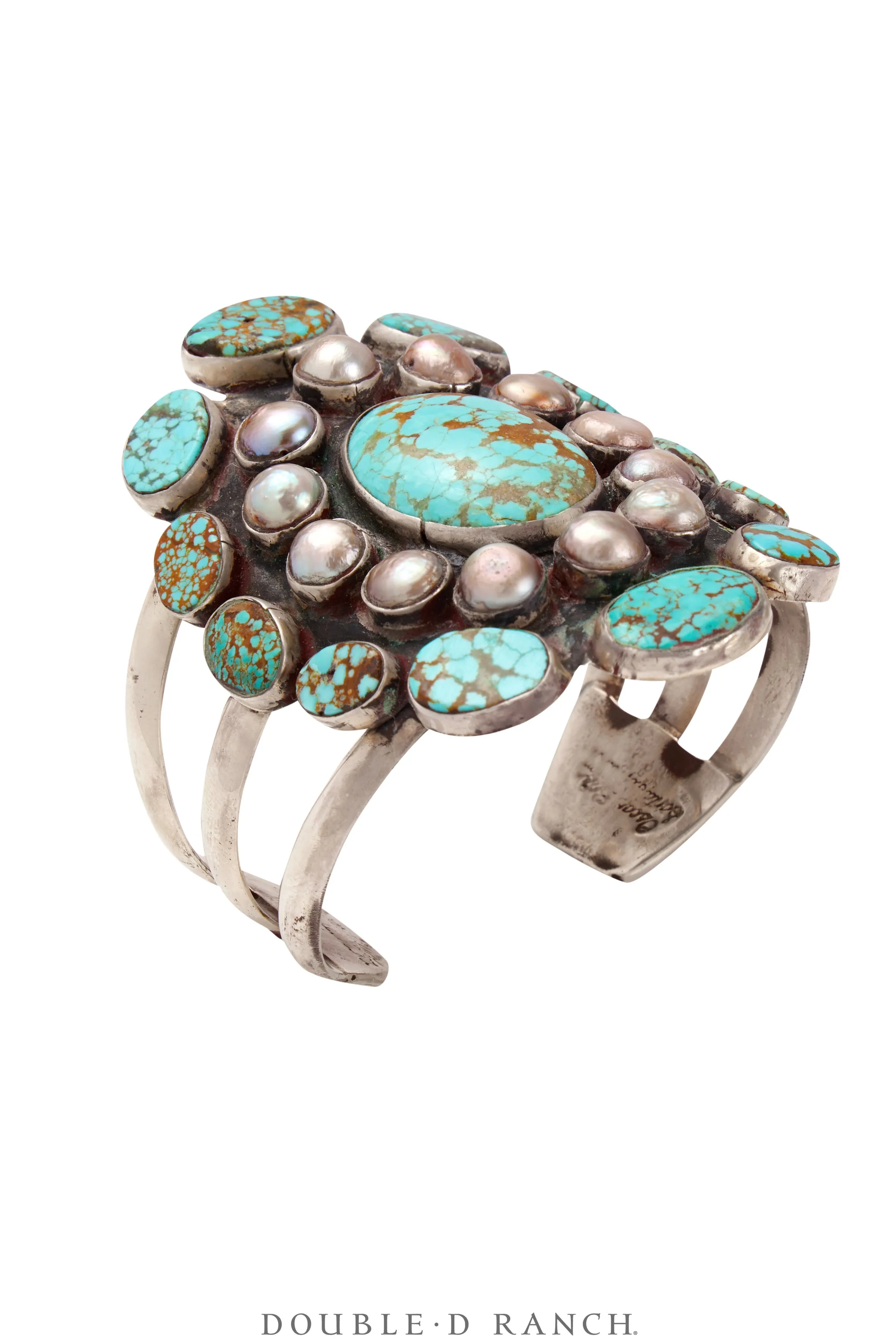 Cuff, Cluster, Turquoise, Oscar Betz Hallmark, Contemporary, 3853