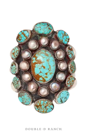 Cuff, Cluster, Turquoise, Oscar Betz Hallmark, Contemporary, 3853