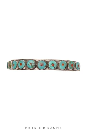 Cuff, Row, Turquoise With Coral, Oscar Betz Hallmark, Contemporary, 3857